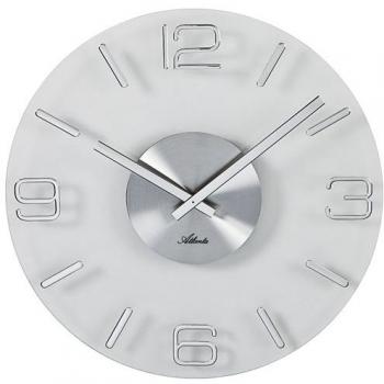 Reloj de Pared Atlanta 4514/19 Cuartz Moderno 39 cm Plata con Cristal Mineral