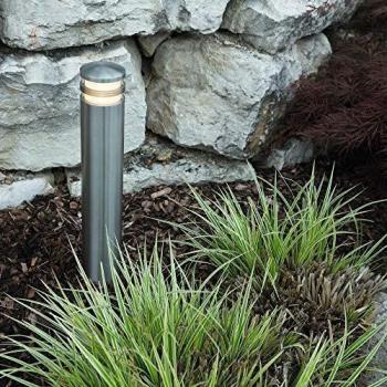 Heitronic - Lámpara de pie de Acero Inoxidable v4a Creo lámpara de jardín baliza baliza para e27 Bombillas led 60cm