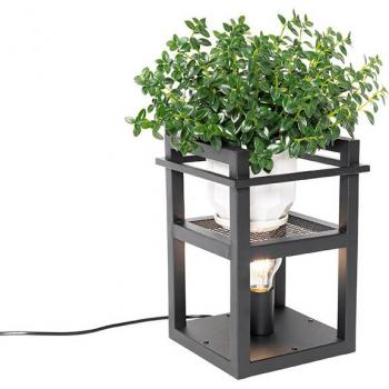 Lámpara de sobremesa industrial negra Cage Rack en acero E27