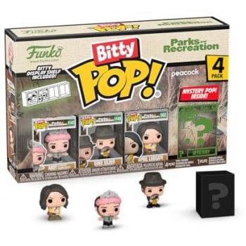 Bitty Pop! Parks and Recreation 4-Figure Collectible Set - Andy, Princess Rainbow Sparkle, Duke Silver, April Ludgate