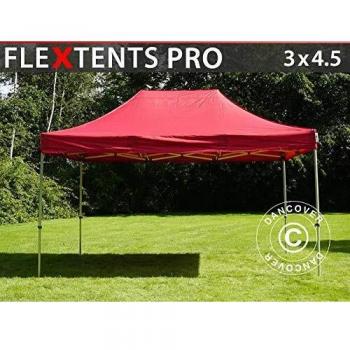 Carpa Plegable Rápida FleXtents Pro 3x4,5m Impermeable Roja
