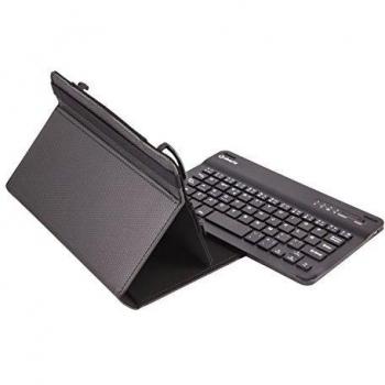 Silver HT - Funda Universal con Teclado inalámbrico Bluetooth para Tablet de 7 a 8 Pulgadas. Funda Gripcase con Extra de Agarre. Compatible con Android e iOS. Color Negro.