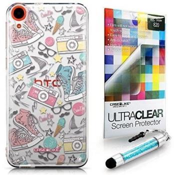 CASEiLIKE París vacaciones 3906 Bumper Prima Híbrido Duro Protección Case Cover Funda Cascara for HTC Desire 820 +Protector de Pantalla +Cristal Stylus plumas