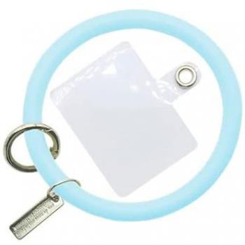 Anillo Colgante Universal para Teléfono Móvil con Correa de Cordón de Silicona Suave, Pulsera Antipérdida Llavero Azul Celeste