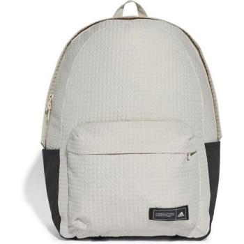 Mochila deportiva Adidas Classic Seasonal Beige y Gris, material resistente, diseño clásico, compartimento principal con cierre, bolsillo frontal con cremallera, correas ajustables y acolchadas, tamaño adecuado para uso diario y actividades deportivas