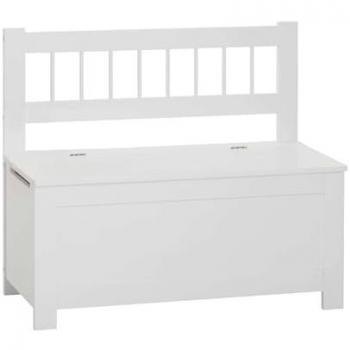 Banco de almacenamiento infantil en madera blanca - 74,5x34x64 cm