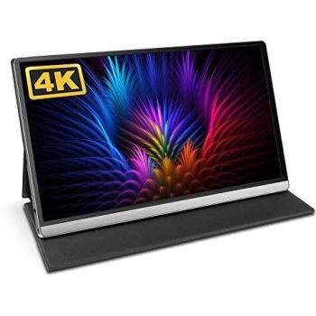 Monitor Portátil 4K para Juegos, Uperfect 15,6 Pulgadas Monitor Gaming Pantalla UHD 3840x2160 IPS con USB Tipo C/Mini HD para PS3 PS4 X-Box Raspberry Pi PC Teléfonos