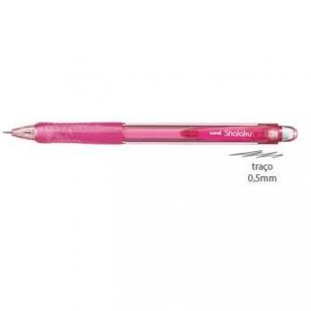 Lapiseira Mecánica UNI Shalaku M5-100 0,5mm Rosa con Empuñadura Antifatiga y Goma de Borrar Integrada