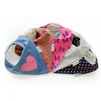Lovjoy Baberos del bebé - Paquete de 5 Diseños para niña