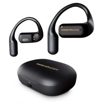 Energy Sistem OpenWave Auriculares True Wireless con Bluetooth 5.3, hasta 25 horas de autonomía, resistentes al agua (IPX5), sistema Secure Fit, color negro
