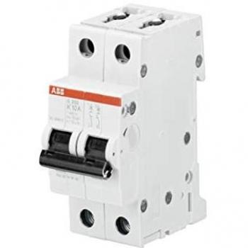 ABB 2P 2A K Curve Miniature Circuit Breaker, 6 kA Short-Circuit Rating, DIN Rail Mount