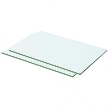 Estantería de vidrio claro 50x25 cm - Juego de 1 o 2 unidades para oficina, estudio, sala de estar y dormitorio