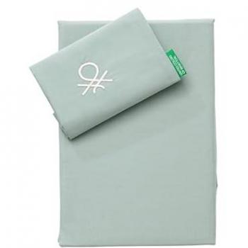 Set de 3 Piezas Sábana Individual Benetton: Sábana Plana (160x290 cm con Doblado Simple de 5 cm) + Sábana Bajera (90x200+25 cm Flap