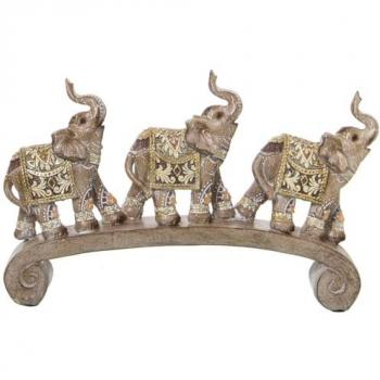 Figura Decorativa Elefante Dorado Acrílico Plástico Melamina 26 x 5 x 16 cm