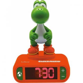 LEXIBOOK - Despertador digital 3D y efectos sonoros - Nintendo Yoshi