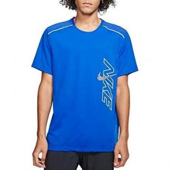 NIKE M Nk DF Brthe Rise 365 H SS Gx Camiseta, Hombre, Hyper Royal/Reflect Black, S