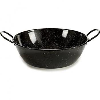 Sartén Honda con Asas Negra de Acero Esmaltado (58 x 13,5 x 46,5 cm)