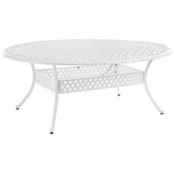 Mesa de Jardín Ovalada de Aluminio Blanca Bizzotto 148x201 cm