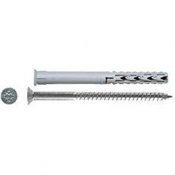 Taco de nylon Fischer SXRL 8x80 con tornillo de seguridad Pozidrive 5,5x90