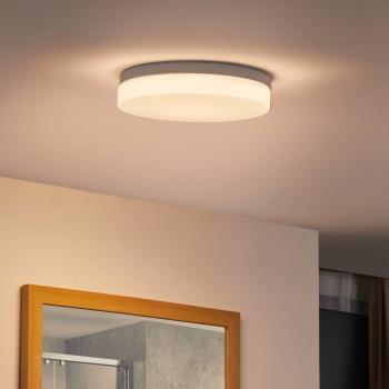 Lámpara de techo LED CCT Prios Wynion 30cm, moderna, blanca, hecha de plástico, para cuarto de baño, 1 llama