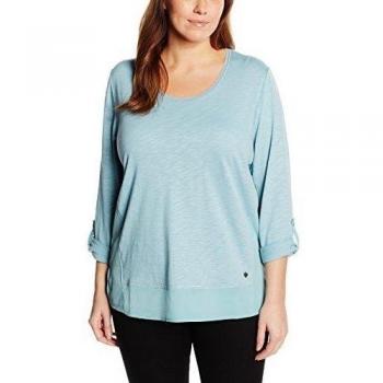 Frapp LANGARM T-SHIRT MIT RUNDHALS MATERIALMIX-Camiseta de manga larga  Mujer    Blau