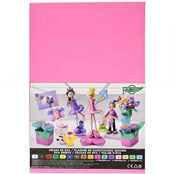 Faibo 653-29 - Pack de 10 láminas de goma Eva, 20 x 30 cm, color rosa