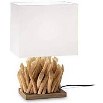 Lámpara de Sobremesa Snell TL1 Pequeña en Madera Blanca con 1 Bombilla - Ideal Lux