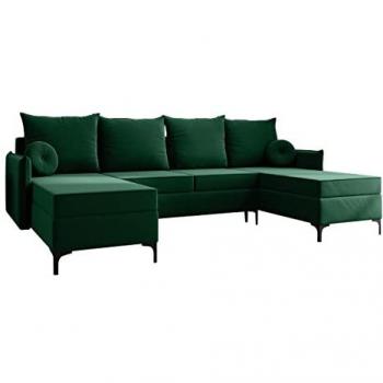 Sofá rinconero Clovis 111, con función de descanso y caja de ropa de cama, dimensiones 281 x 101 x 168 cm