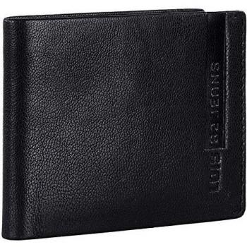 Lois - Cartera para Hombre Piel Genuina de Marca LOIS Cuero Delgada para Llevar Tarjetas y Billetes. Bloqueo Antiescaneo de Seguridad RFID 202687, Color Negro