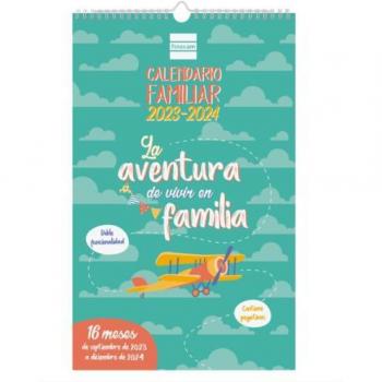 Calendario de Pared Finocam Family Basic Aventura 16 Meses Septiembre 2023-Diciembre 2024 Multicolor 25x40 cm - 250x400 mm Mes Vista CB540200124