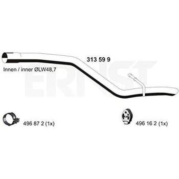Tubo de escape ERNST 313599 para Ford Focus 2, tubo de escape trasero