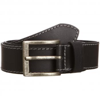 Wrangler Black Stitched Leather Belt for Men 85 cm