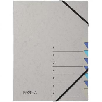 Carpeta organizadora Pagna Easy A4 con 7 compartimentos en gris y azul