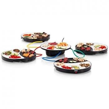 Princess 103080 Dinner4All Plancha Eléctrica para 4 Personas 1000W, con superficie antiadherente, termostato ajustable, diseño compacto y fácil de limpiar