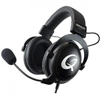QPAD QH-91 Pro Gaming Premium Headset, Auriculares para Jugadores de PC con Sonido estéreo de 53 mm, Negro