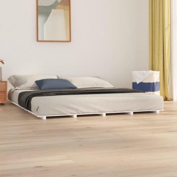 Estructura de cama de madera maciza de pino blanco 160x200 cm Vidaxl