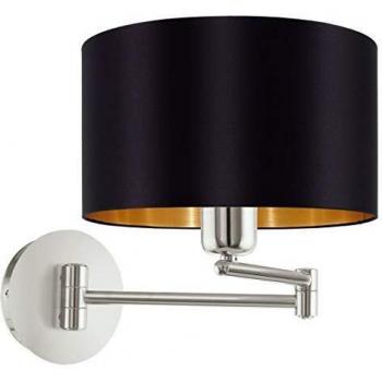 Aplique de Pared Eglo Maserlo Negro y Oro, Cilíndrico, 1 Bombilla E27, IP20