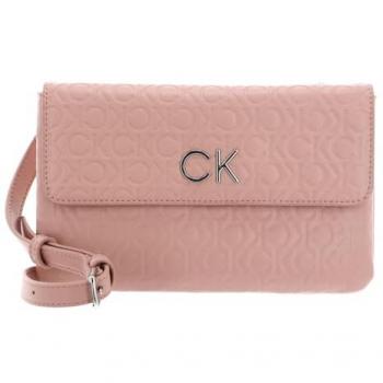 Chic Pink Dual Compartment Shoulder Bag by Calvin Klein, Cross Body Bags, female, Size: ONE SIZE, with Zip Closure