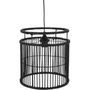 Lámpara colgante en bambú negro Ø28x30cm