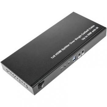 Multiplicador Extensor HDMI de 8 Puertos a Través de Cable Ethernet Cat.5e hasta 50 m con Control Remoto IR - BeMatik
