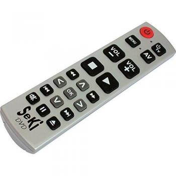 Control Remoto Universal Aprendizaje Seki DVD Plata con Grandes Teclas para Personas Mayores y Niños