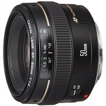 Lente Canon EF 50mm f/1.4 USM con Estuche y Parasol - Lente de Focal Fija para Cámaras SLR