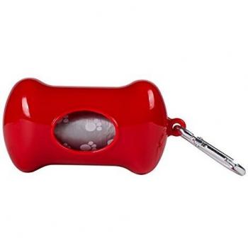 Wouapy WOU216996RGE Dispensador de Bolsas Higiénicas para Perro, Rojo