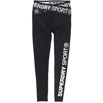 Superdry Core Cross 7/8 Leggings Pantalones Deportivos, Mujer, Negro, 10