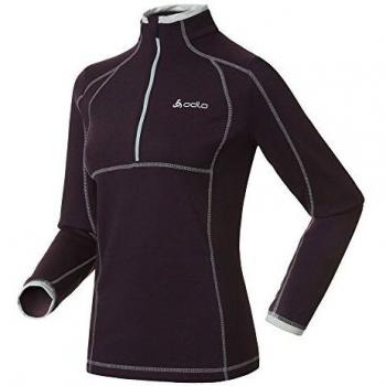 Odlo Midlayer 1/2 Zip Whitewater Capa Intermedia, Mujer, Ciruela púrpura, XL