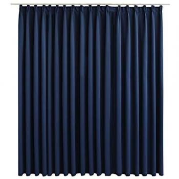vidaXL Cortina opaca con ganchos azul 290x245 cm