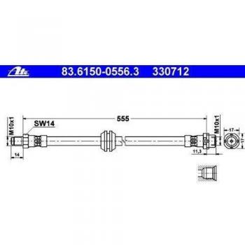 ATE 83.6150-0556.3 Tubo flexible de frenos