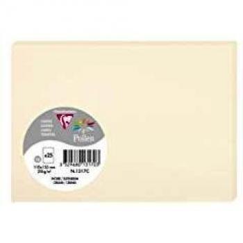 Clairefontaine 1317C - Un paquet de 25 cartes Pollen 11x15,5 cm 210g, Ivoire