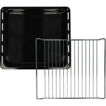 Set de 2 piezas (1 bandeja de horno, 1 rejilla) compatible con hornos Zanker 9497218, 9497219, 9497221 - Dimensiones: 42,2 x 37 x
