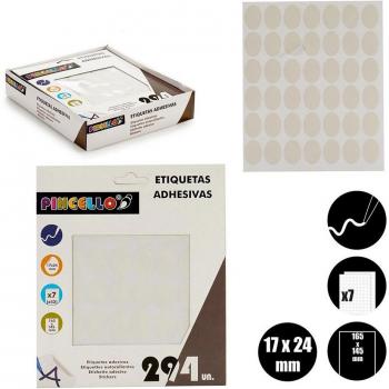 Pack de 12 etiquetas adhesivas ovaladas de 17x24mm